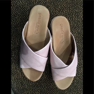 Gorgeous Pink Gentle Souls slide sandals!